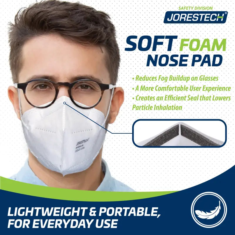 Face mask with soft foam nose pad from 5-Layer KN95 Protective Disposable Face Masks pack