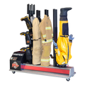 Firefighter turnout gear drying on Vortex MD5 Mobile Dryer turnout gear uprights