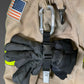 Firefighter gloves secured with SMC Black Oval Carabiner and Fre Glove Strap