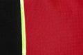Three colored fabric panels in black, yellow, and red on a Firefighter Jumbo Turnout Gear Bag
