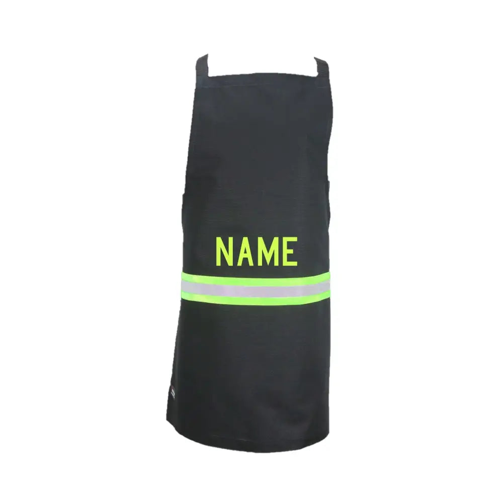 Chief Miller Apron Firefighter Personalized BLACK Cooking Grilling Apron with Reflective Apparel