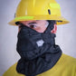 Firefighter wearing protective gear with Hot Shield HS-2 Wildland Face Mask, ash particulate blocking