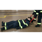 Firefighters using multi-use sewn webbing loop for rescue and safety training exercise