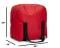 Red nylon tote bag with black straps, perfect for Firefighter Rescue Step-In Turnout
