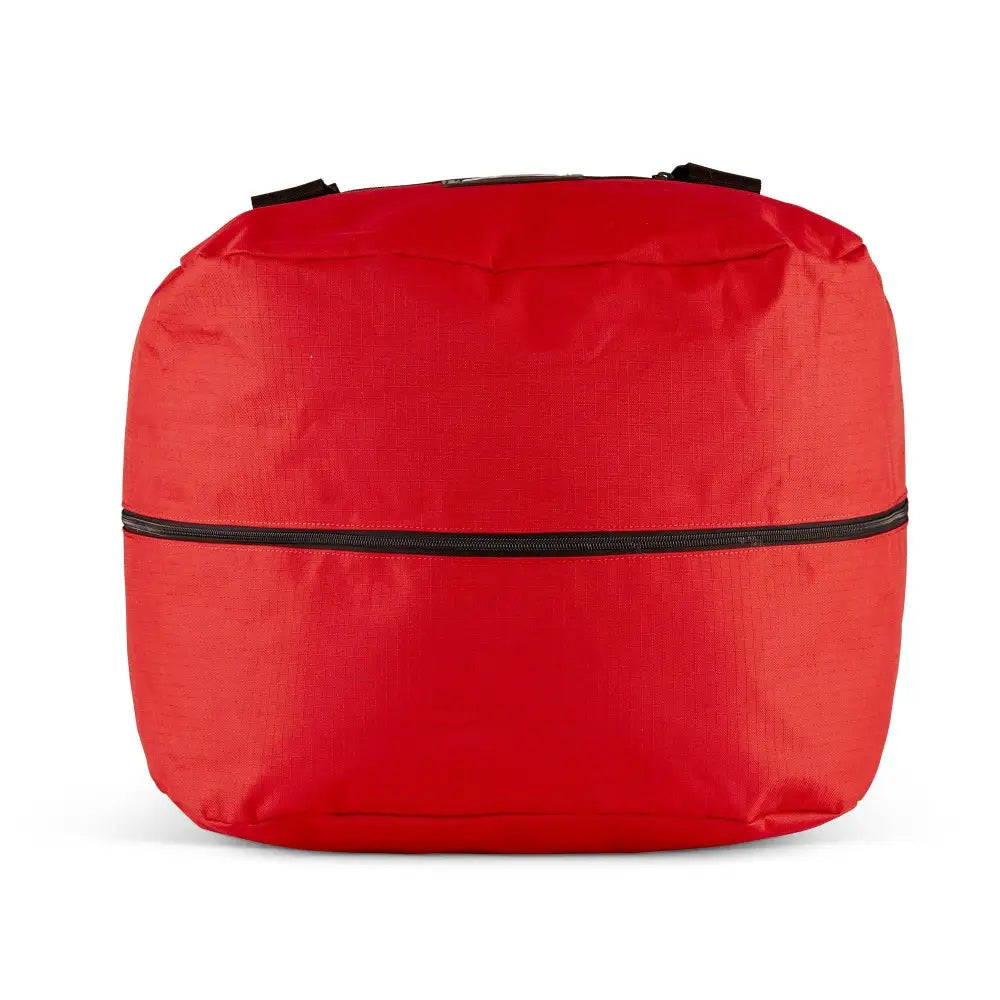 Red bean bag chair with black stripe for Firefighter Rescue Step-In Turnout Gear Bag