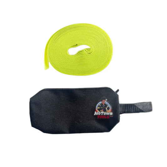 Neon yellow leash with black pouch for Firefighter Rescue Webbing and patient packaging