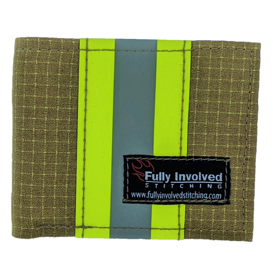 Firefighter TAN Turnout Out Gear Captain Wallet with Optional Personalization - No Personalization - Wallet