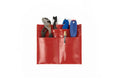 Red firefighter tool pouch with wrenches and screwdrivers for efficient tool organization