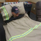 Firefighter Personalized TAN Station Blanket with reflective stripes and tan cotton ripstop