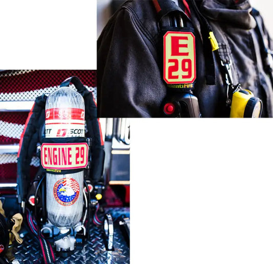 Firefighter’s breathing apparatus in IdentiFire SCBA Accountability System - Combo System