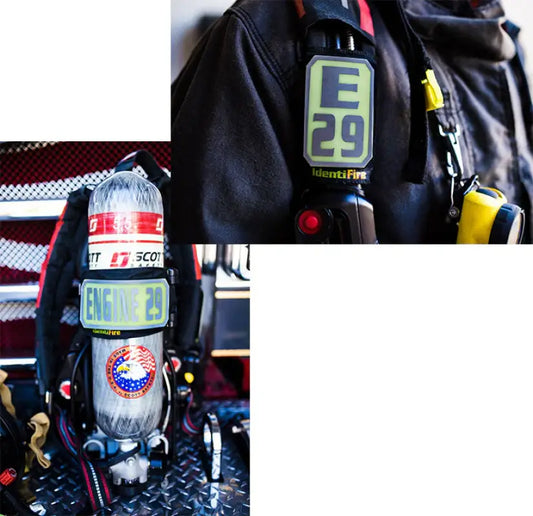 Firefighter’s breathing apparatus from IdentiFire SCBA Accountability Combo System