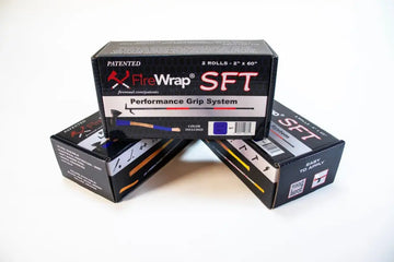 Three stacked boxes of FireWrap SFT with rubberized grip and shock absorbing features