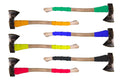 Wooden axes with colorful rubberized grip wraps from FireWrap® SFT for shock absorption