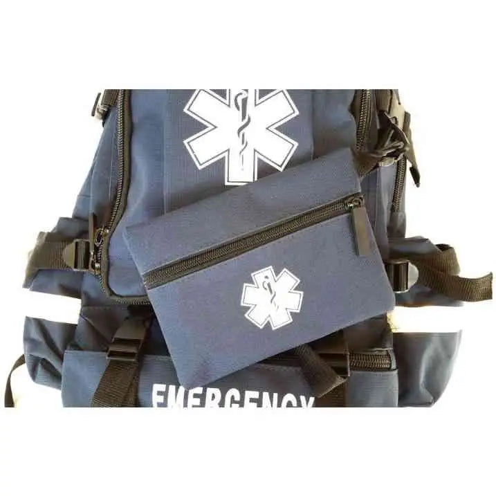 First Responder Backpack Emergency EMS Medical Empty Trauma Bag with Star Of Life Logo Shoulder Straps & Waist Belt - Navy Blue - Chief Miller Apparel