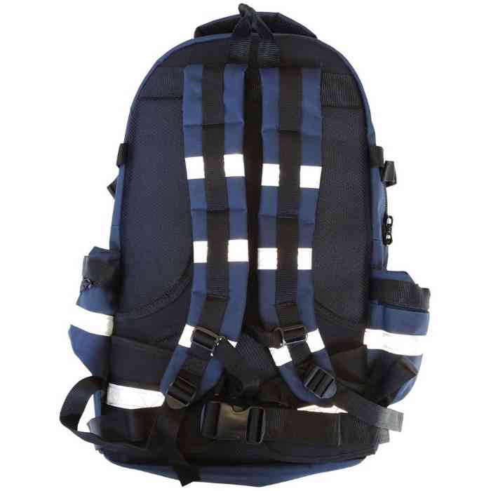 Chief Miller Equipment Bags & Cases First Responder Backpack Emergency EMS Medical Empty Trauma Bag with Star Of Life Logo Shoulder Straps & Waist Belt - Navy Blue Apparel