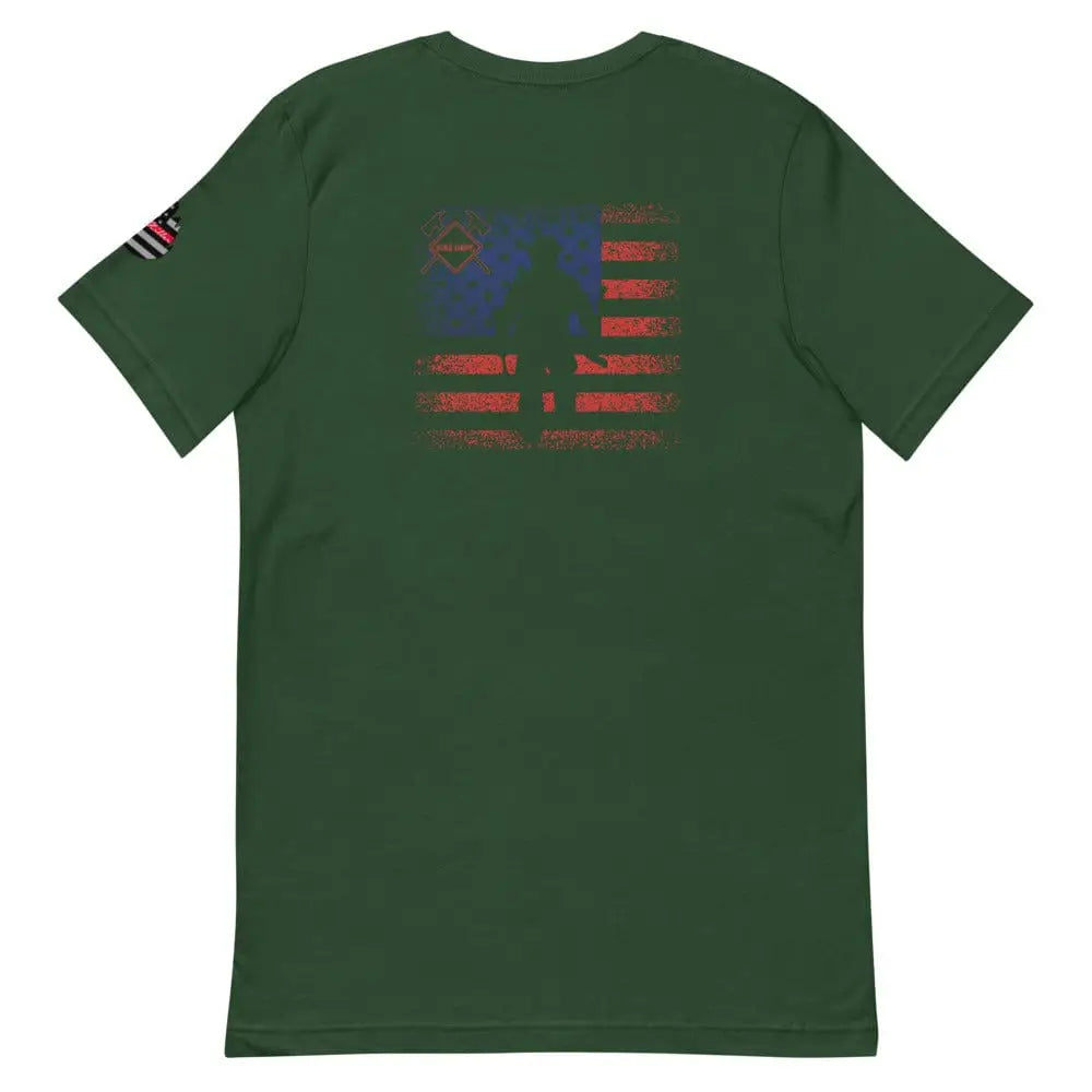 Chief Miller Flag Firefighter (Back Logo) Short-Sleeve Unisex T-Shirt Apparel