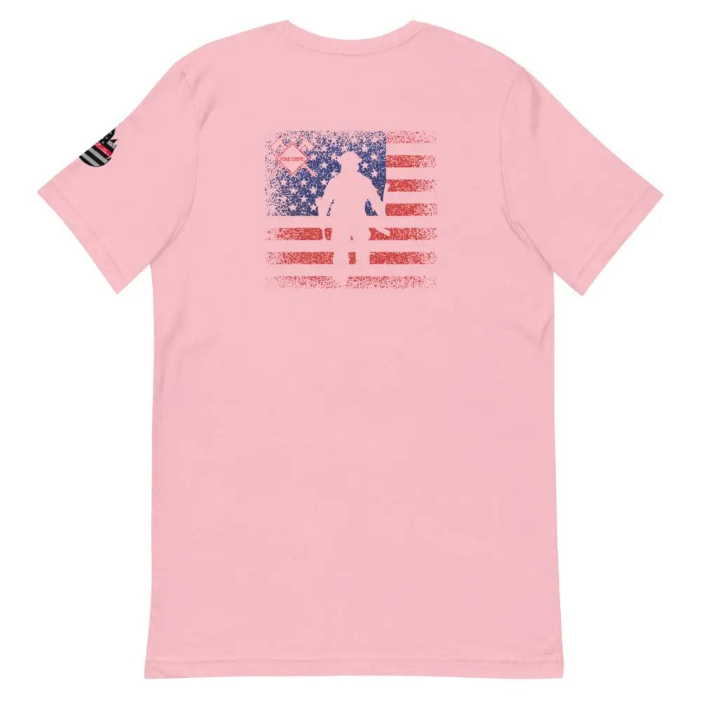 Flag Firefighter (Back Logo) Short-Sleeve Unisex T-Shirt - Chief Miller Apparel