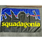 Squadagonia Flag featuring black cityscape silhouette on blue background for first responders