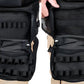 Black tactical backpack compartments with elastic loops for Flight Medic Vest organization