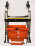 Folded emergency evacuation stair chair with wheels for quick transport in emergencies