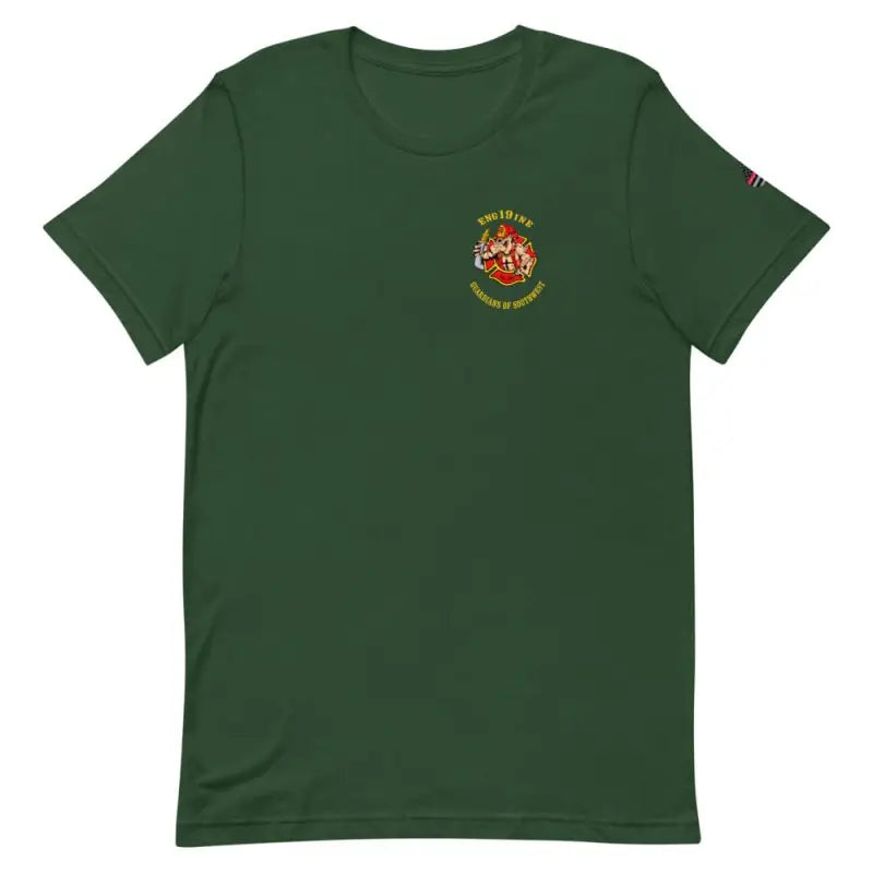 Forest green Engine 19 Short-Sleeve Unisex T-Shirt with emblem on chest