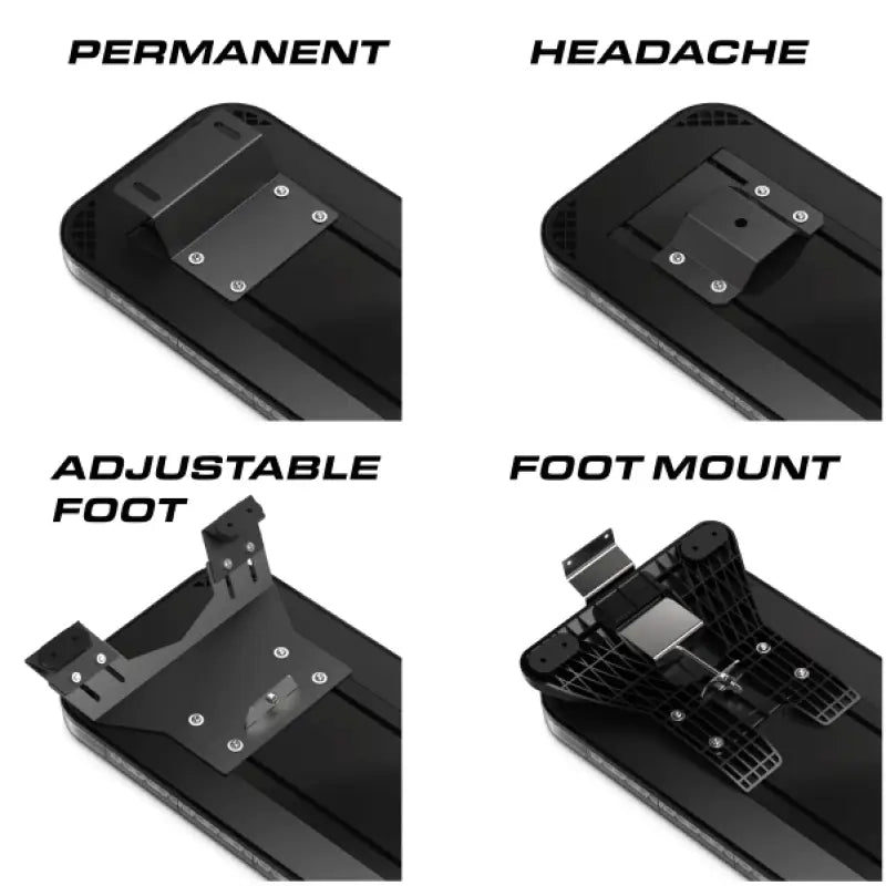 Four black mounting plates for Feniex Quantum 2.0 60 GPL Light Bar and GPL light systems