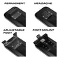 Four black feniex quantum mounting plates for firefighter and first responder light bars