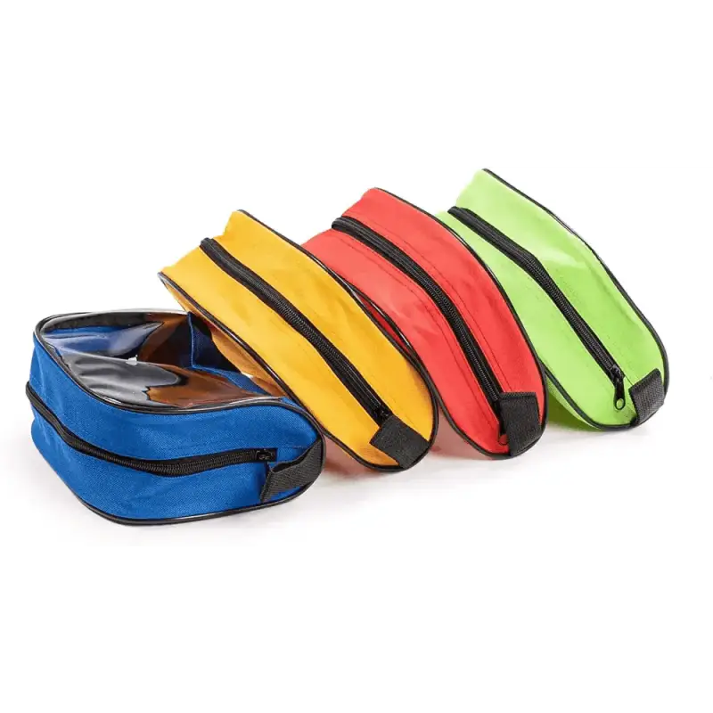 Four colorful zippered pencil cases for the Scherber Responder O2 Bag, perfect for EMTs