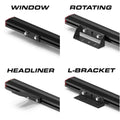 Four mounting options for Feniex Quantum 2.0 Stick Light used by first responders