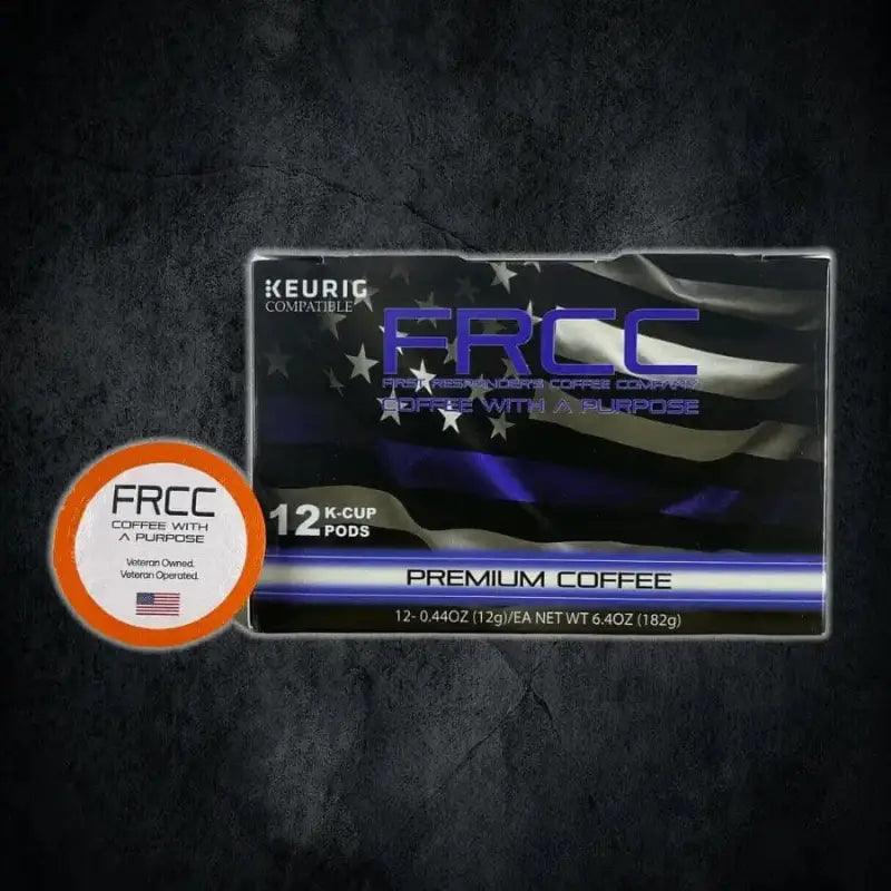 FRCC Premium Coffee K-cup pod box 12ct Police with American flag design