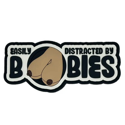 "Fun Size Boobs" - Easily Distracted By Boobies (Uncensored) - 4 inch PVC Patch - Chief Miller Apparel