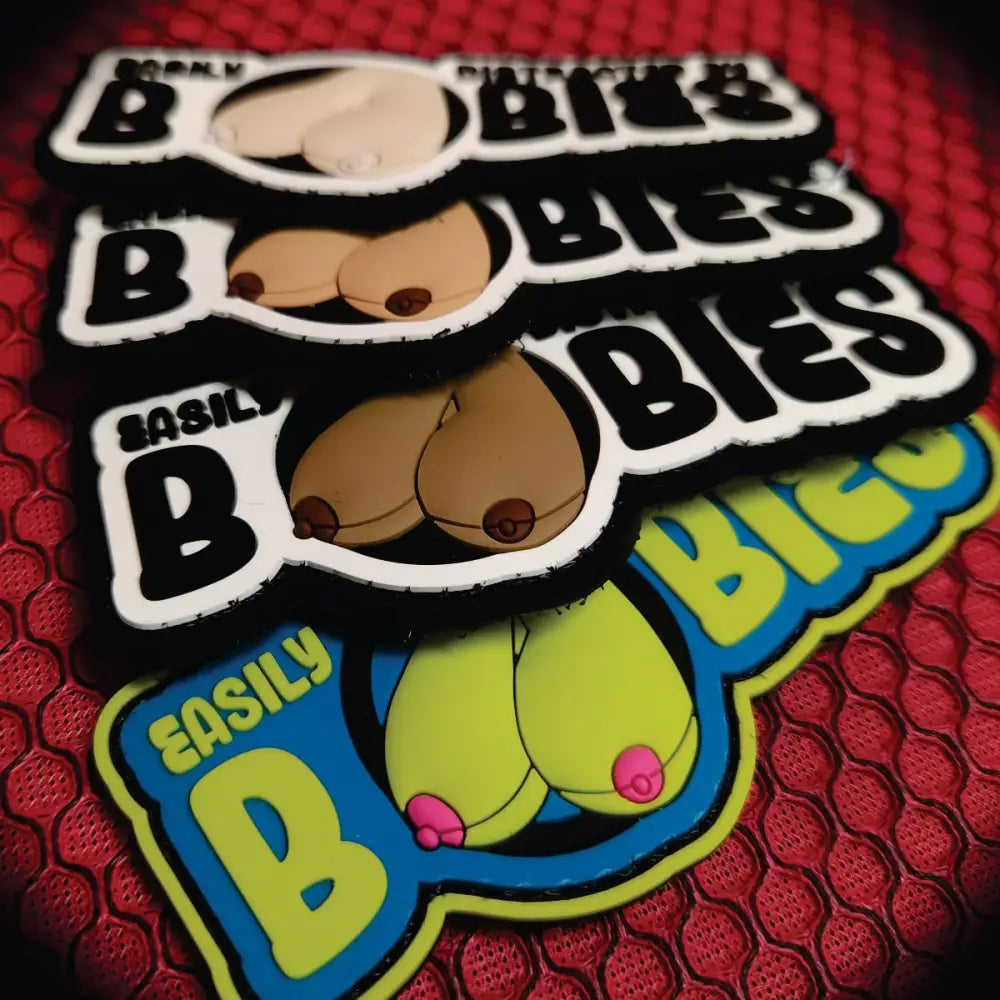 ’Fun Size Boobs’ - Easily Distracted By Boobies (Uncensored) - 4 inch PVC Patch - Patches