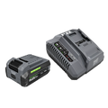FLEX FX0411-1F 3.5Ah Stacked Lithium Starter Kit including a 24V battery and 160W Fast Charger, showcasing advanced THERMA-TECH™+ cooling technology for longer battery life and faster charging.