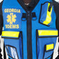 Blue Georgia SOEMS reflective vest with yellow stripes and EMS patch for safety