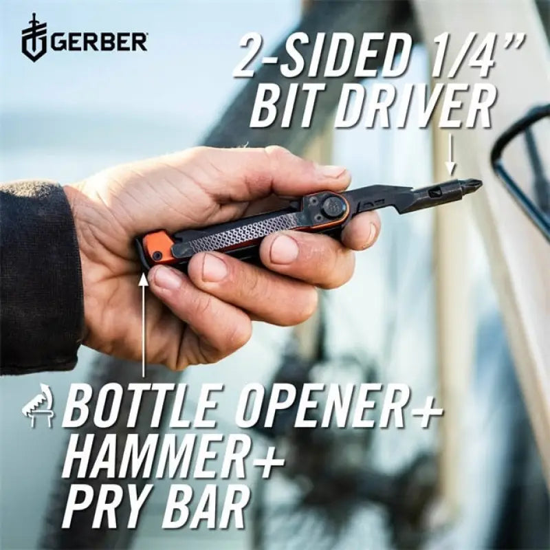 Gerber Gear 1064409 Armbar Trade multi-tool with bit driver bottle opener hammer pry bar onyx with limited lifetime warranty