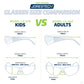 Glasses size comparison chart for Clear Children’s Safety Glasses for High Impact Protection