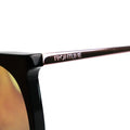 Black-framed Glorietta Sunset sunglasses for first responders with reflective lenses