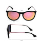 Black-framed Glorietta Sunset sunglasses with pink-orange mirrored lenses for first responders