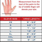 Glove size chart for Diesel Work Gloves 2.0 Elite with goatskin outer layer for superior dexterity