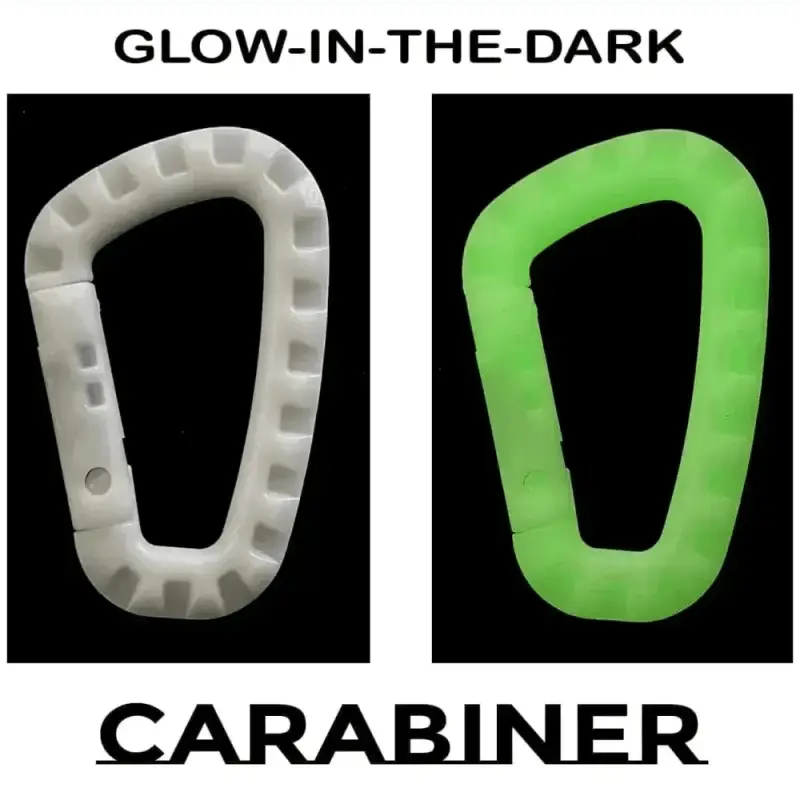 Glow-in-the-dark Tactical Carabiner in hi-vis green, ideal for first responders