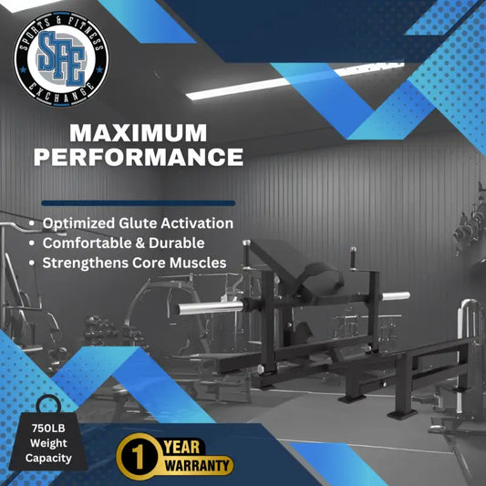SFE Commercial Plate Loaded Hip Thrust Glute Machine for effective hip thrust workouts