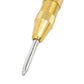 Gold-handled precision screwdriver for spring loaded brass center window punch tool firefighter