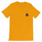 Gold t-shirt with American flag flame emblem for Skylight Specialist collection