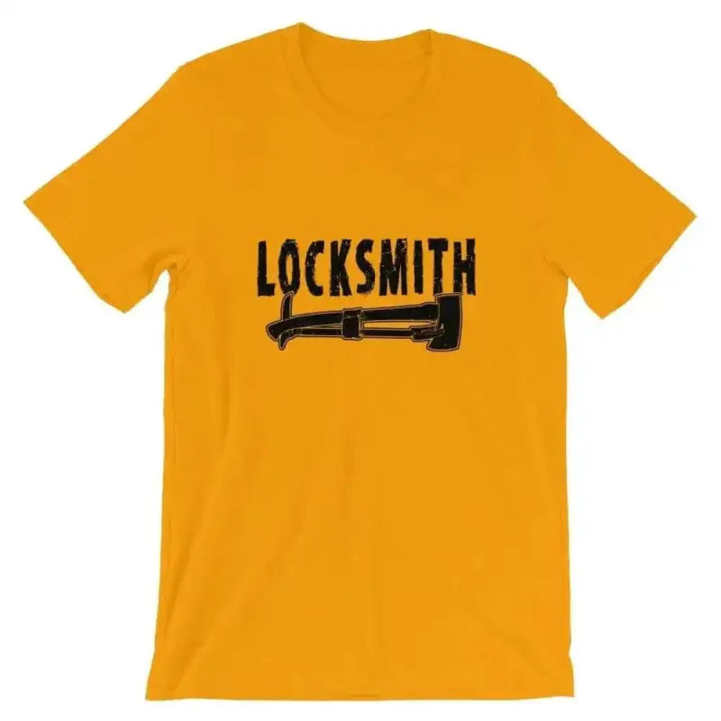 Gold Locksmith t-shirt with key design, perfect for first responders in 2XL 3XL sizes