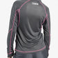 Gray athletic long-sleeve Women’s Scrub Jacket with pink contrast stitching details