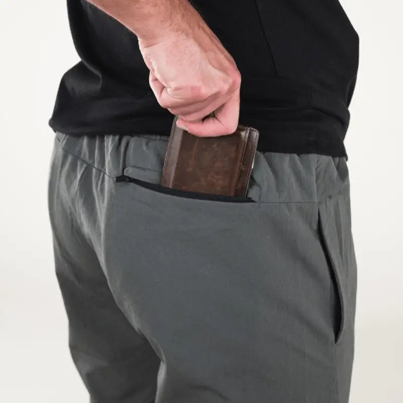 Gray Carrier Traveler Joggers with concealed carry pocket and carrier retention waistband
