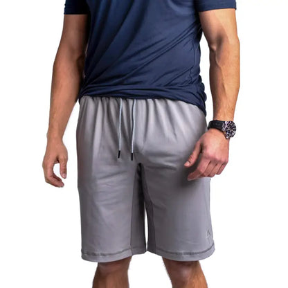 Gray Carrier Shorts with drawstring waist, cuffed hem, perfect for Arrowhead Tactical Apparel