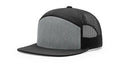 Gray and black trucker hat with Serpent Skull Leather Patch for casual style