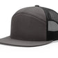 Gray and black trucker hat with leather patch for first responders firefighter support