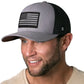 Gray and black USA snapback American Flag Trucker Hat with patch design